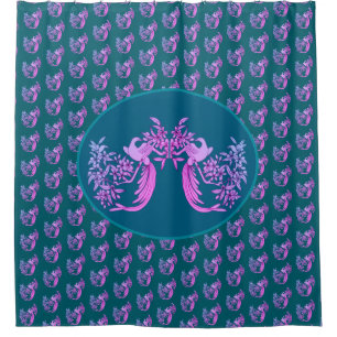 Dove On Flowered Branch Animal Art Shower Curtain