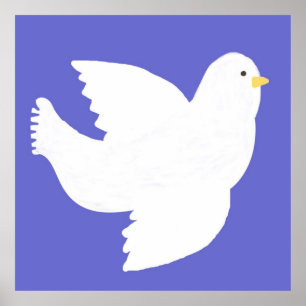 dove painting art poster