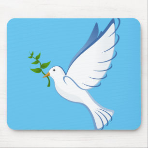 dove-peace-flying-olive-branch mouse pad