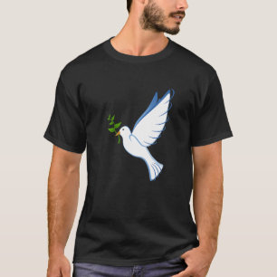 Dove Peace Flying Olive Branch Symbol Wings Bird B T-Shirt