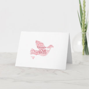 Dove Peace Love Valentines Day Word Cloud Holiday Card