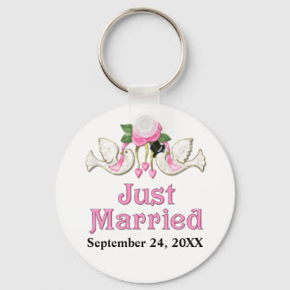 Dove & Rose - Just Married T-shirt Key Ring