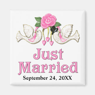 Dove & Rose - Just Married T-shirt Magnet