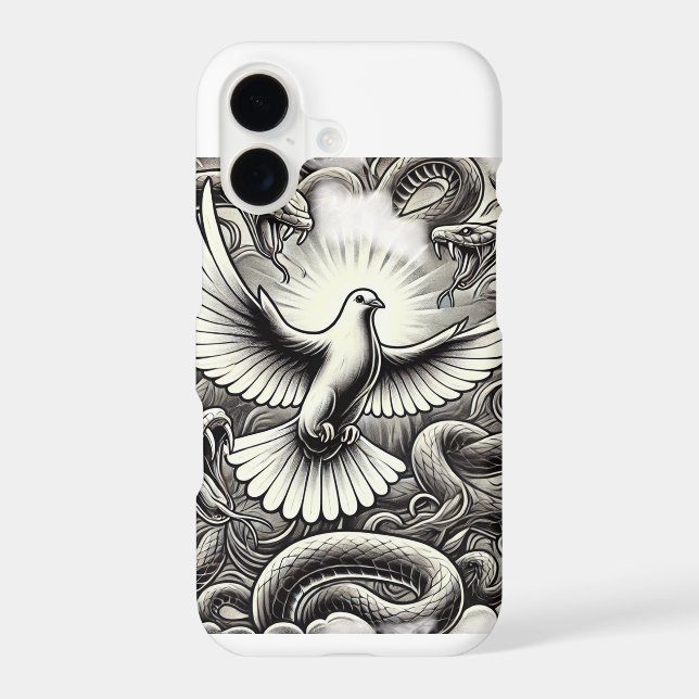 Dove snake pit tattoo design  iPhone case (Back)