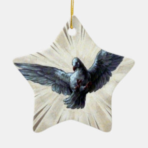 dove star ceramic tree decoration
