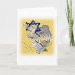 Dove Tallit Menorah with background Holiday Card<br><div class="desc">This beautiful design incorporates the Magan David,  Dove,  Tallit & Menorah - with background.</div>