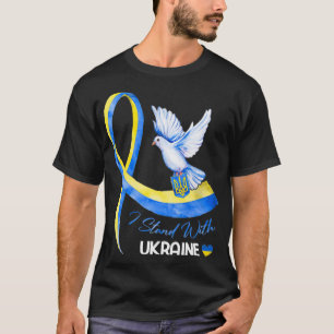Dove Ukraine Ukrainian Ribbon I Stand With Ukraine T-Shirt