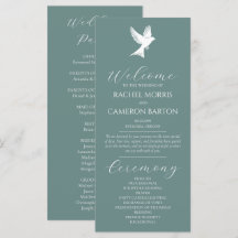 Dove Wedding Program Classic Script Ceremony 
