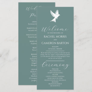 Dove Wedding Program Classic Script Ceremony