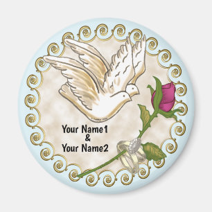 Dove Wedding Rings  Magnet