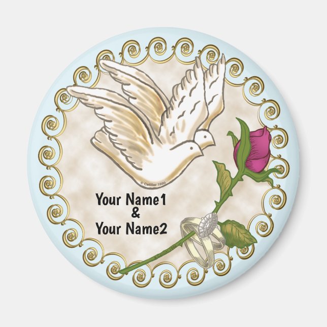 Dove Wedding Rings  Magnet (Front)