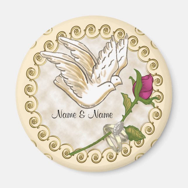 Dove Wedding Rings  magnet (Front)