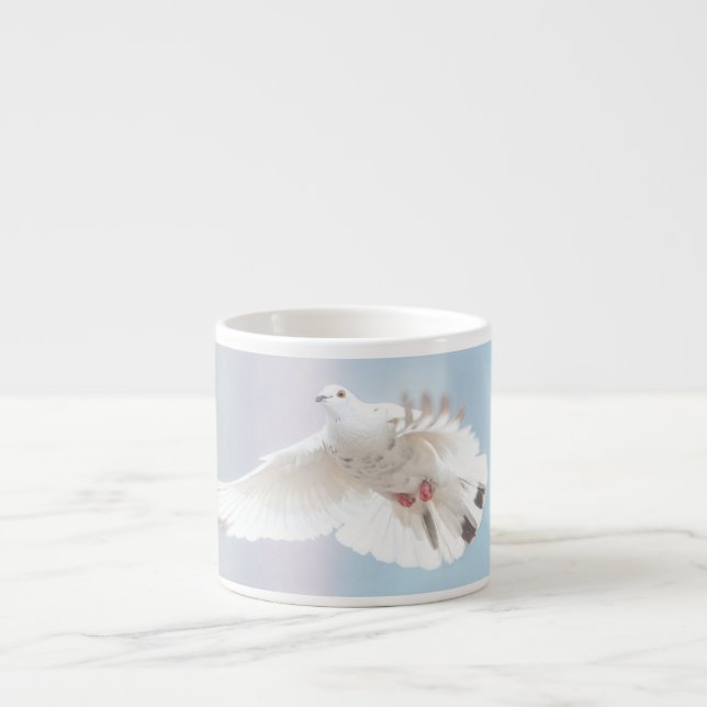 Dove White Feather Flying Bird Photography  Espresso Cup (Front)