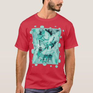 Dove With Celtic Peace Text In Aqua Tones T-Shirt