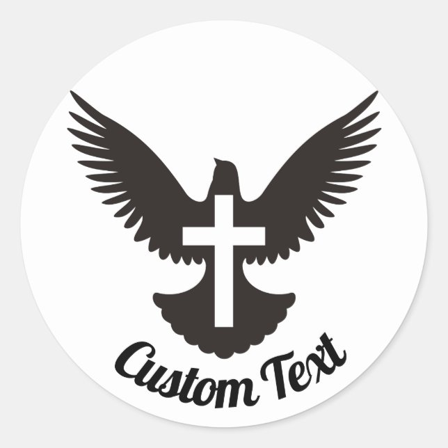Dove with Cross Classic Round Sticker (Front)