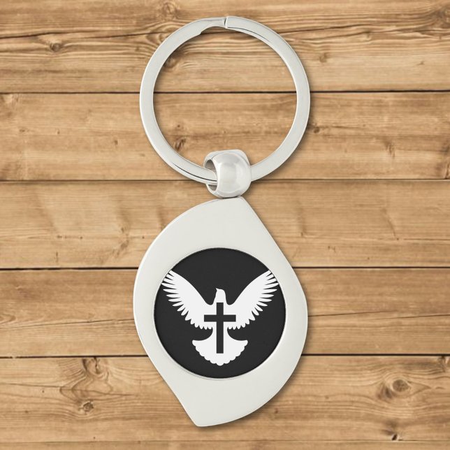 Dove with Cross Key Ring (Creator Uploaded)