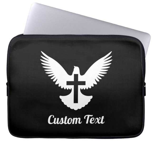 Dove with Cross Laptop Sleeve (Front)