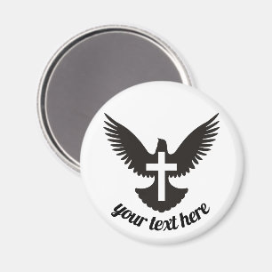 Dove with Cross Magnet
