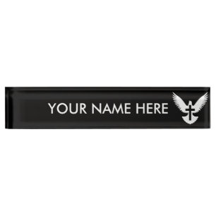 Dove with Cross Nameplate