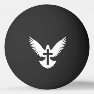 Dove with Cross Ping Pong Ball