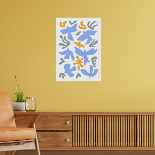 Dove with Flowers in folk style Modern Shapes Poster