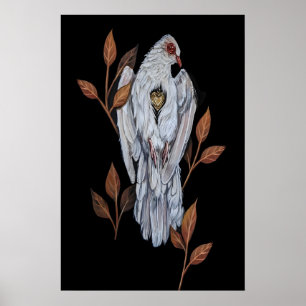 Dove with Heart of Gold 5x7inch to 8x10 inch Poster