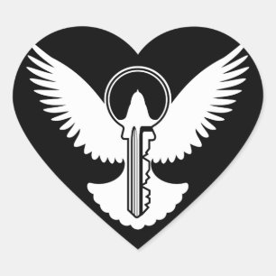 Dove with Key Heart Sticker