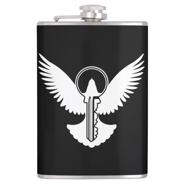 Dove with Key Hip Flask (Front)