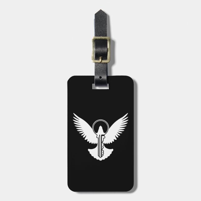 Dove with Key Luggage Tag (Front Vertical)