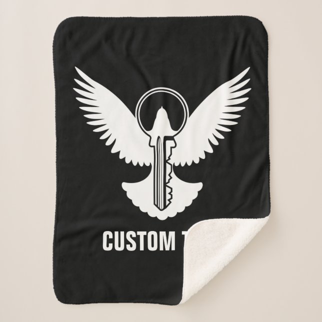 Dove with Key Sherpa Blanket (Front)