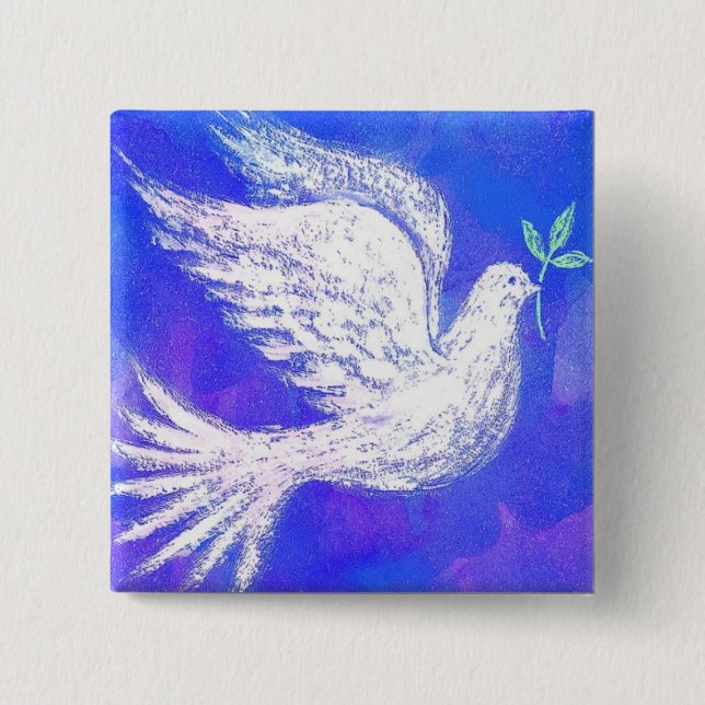 Dove with Olive Branch Button (Front)