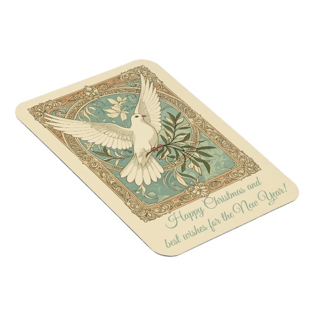 Dove With Olive Branch Christmas  Magnet (Right Side)