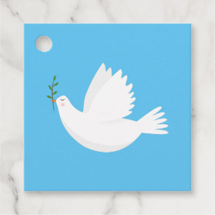 Dove with olive branch favour tags