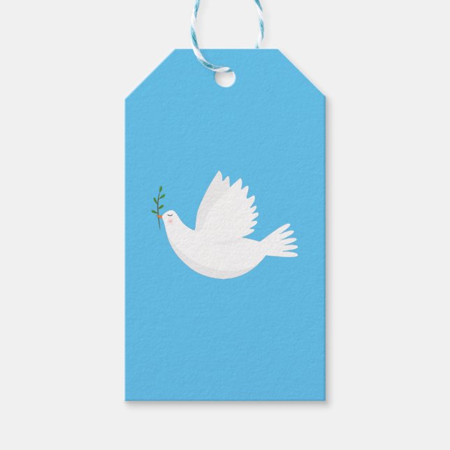 Dove with olive branch gift tags (Front)