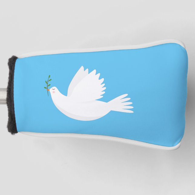 Dove with olive branch golf head cover (Front)
