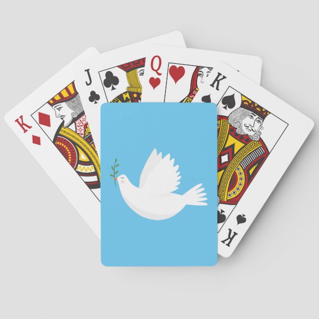 Dove with olive branch playing cards (Back)