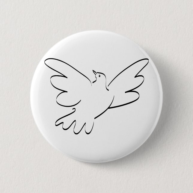 Dove with Outstretched Wings 6 Cm Round Badge (Front)