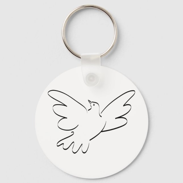 Dove with Outstretched Wings Key Ring (Front)