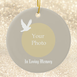 Dove with Photo Memorial Christmas Ornament