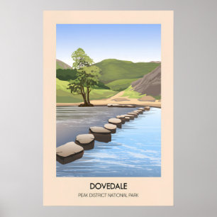 Dovedale Peak District National Park Modern Travel Poster
