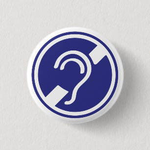 Doven, slechthorend, doofheid, gehoorverlies teken 3 cm round badge