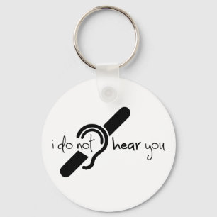 Doven, slechthorend, doofheid, gehoorverlies teken key ring