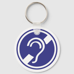 Doven, slechthorend, doofheid, gehoorverlies teken key ring