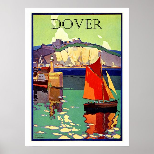 Dover, England, sailing ship, marine, vintage Poster (Front)