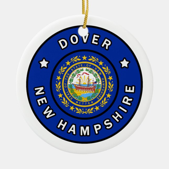 Dover New Hampshire Ceramic Tree Decoration (Front)