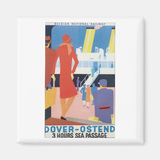 Dover Ostend  Belgian Railway Magnet (Front)