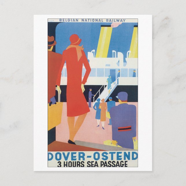 Dover Ostend  Belgian Railway Postcard (Front)