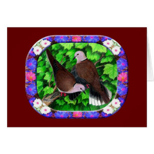 Doves and Flowers Framed