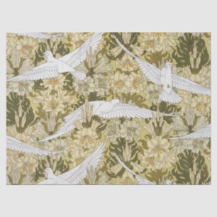Doves and Lilies,Floral & Birds Art Nouveau Tissue Paper