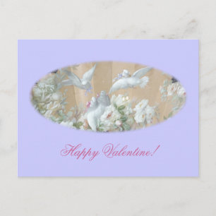 doves and roses holiday postcard